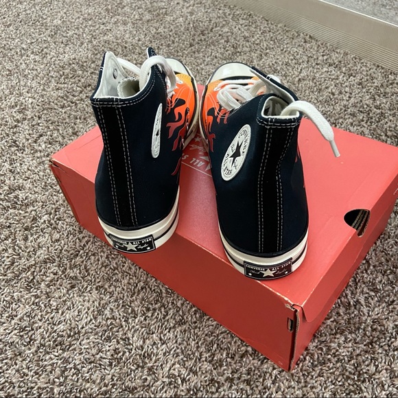 SOLD NEW black flame high top converse - Picture 6 of 8